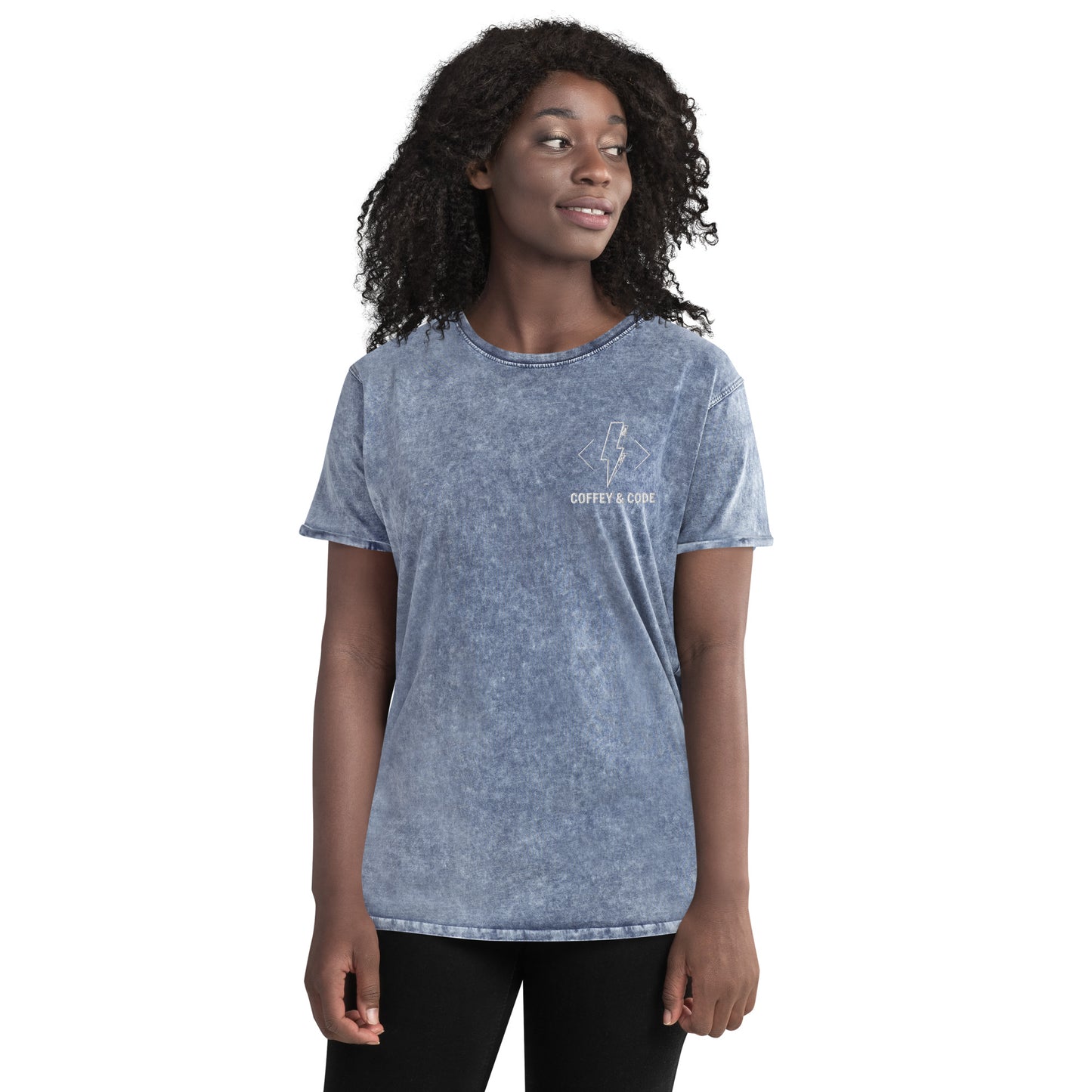 Coffey & Code Embroidered Distressed T-Shirt